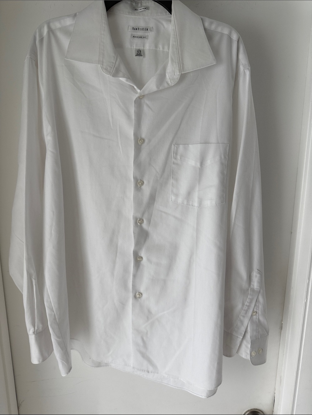 Van Heusen White Men's Dress Shirt with Chest Pocket
